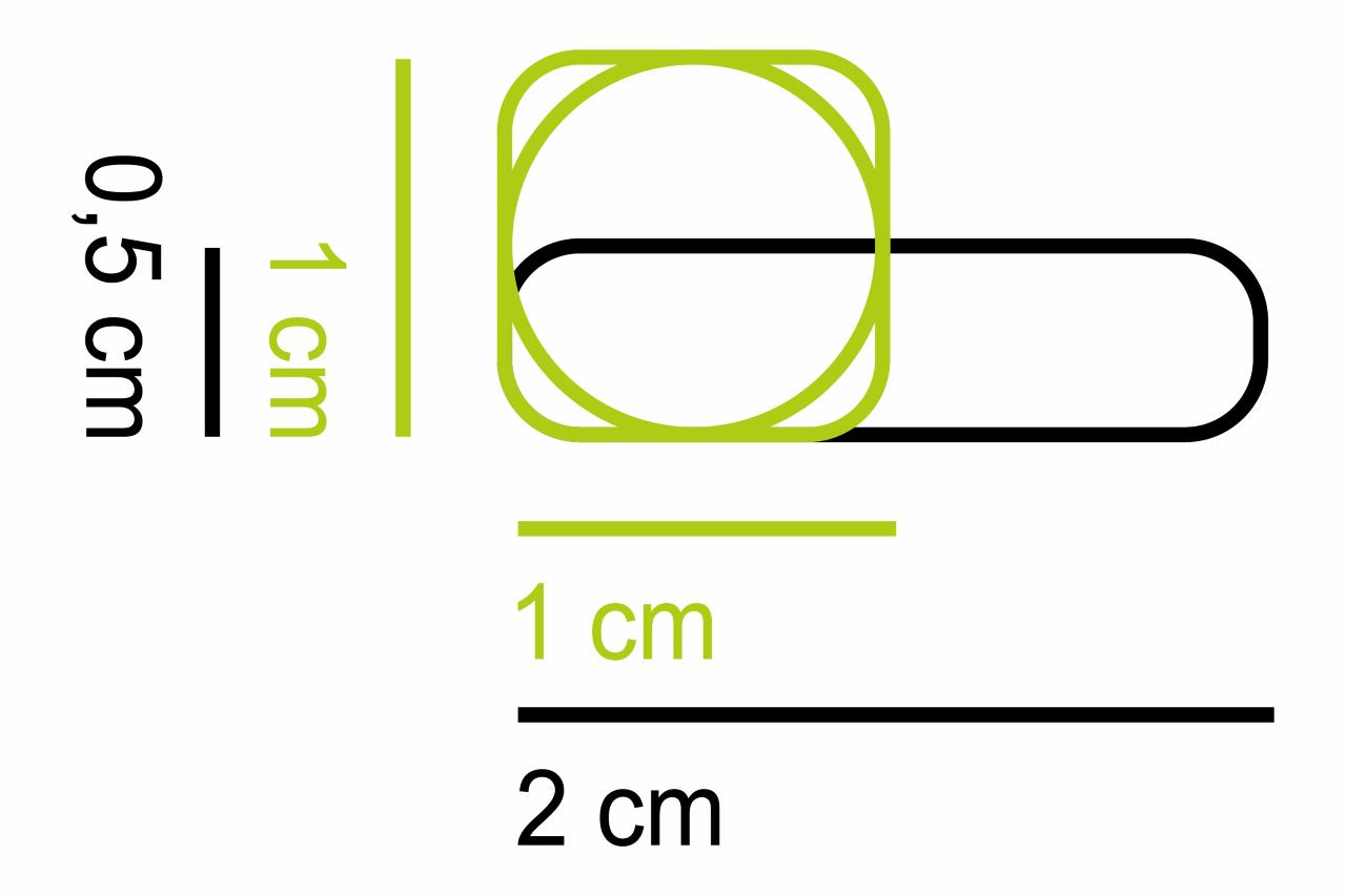 Etiket eget logo/form 1cm² / Rund Ø1cm.